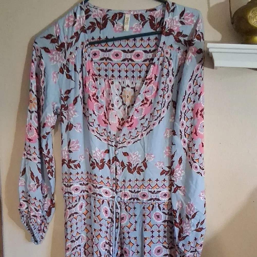 SPELL Pandora Mandala Print Bohemian Long Sleeve Maxi -Gown Small - Picture 3 of 9
